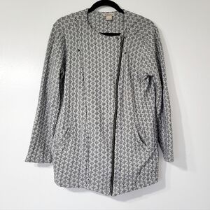 Lucky Brand Asymmetrical Moto Zip Up Sweater size M